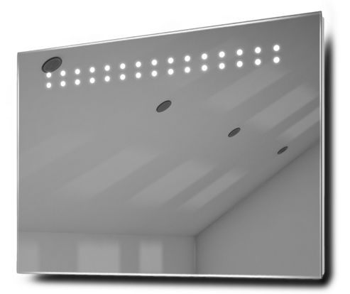 Image of Crystal Ultra-slim Led Bathroom Illuminated Mirror With Demister & Sensor K12