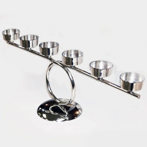 Image of Loop - Metal 6 Tea Light / Candle Holder - Silver