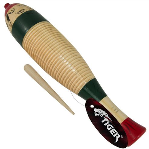 Image of Tiger Wooden Fish Guiro With Beater