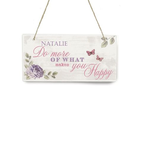 Image of Personalised Valentines Secret Garden Wooden Plaque Keep Sake