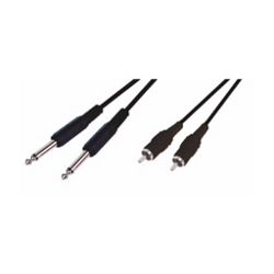 2 X 1/4 Inch 6.35mm Jack To 2X Phono RCA Plug Cable Lead 5M