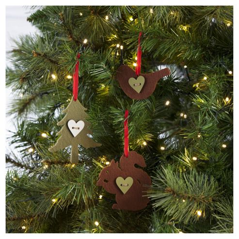 Image of Tesco Felt decorations, 3 Pack