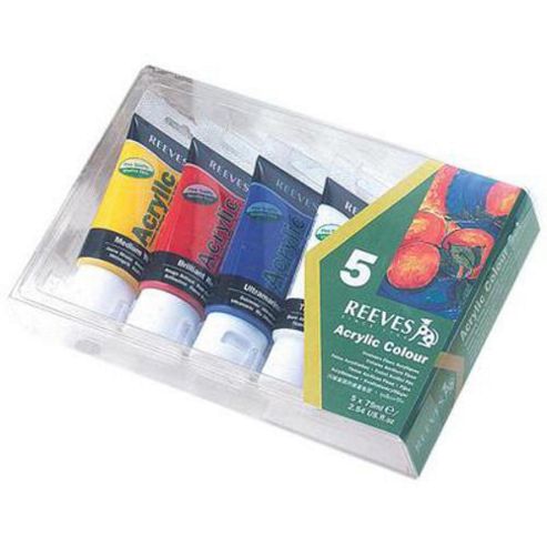 Image of Reeves 5 X 75ml Acrylic Paint Set