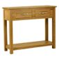 Kelburn Furniture Essentials Console Table in Light Oak Stain and Satin Lacquer