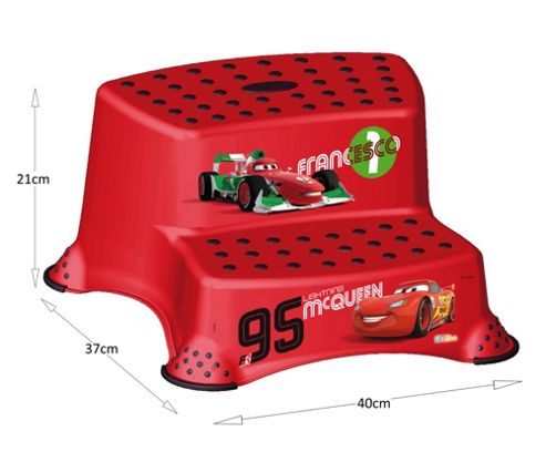 Image of Disney Cars 2 Double Step Stool - Red - Lightning Mcqueen