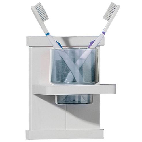 Image of Wooden Tumbler / Toothbrush Mug Holder - White