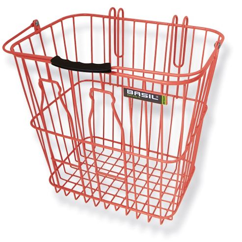 Image of Basil Rear Milkbottle Bike Basket W/ Nylon Grip Handle Orange
