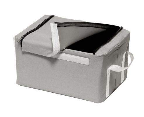 Image of Premier Housewares Folding Storage Box With Handles In Grey/white - Small