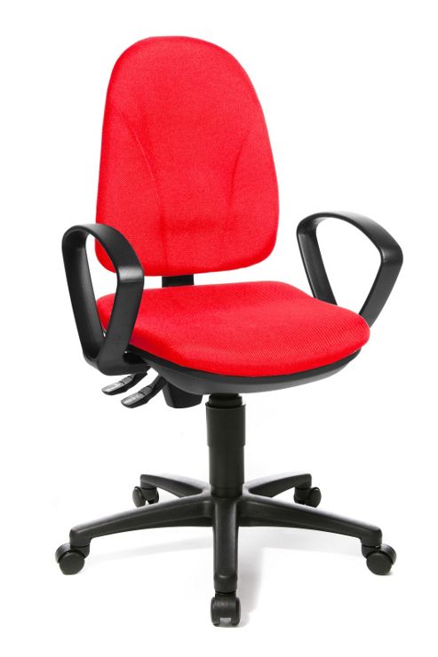 Image of Topstar Point Swivel Chair With Fabric Cover In Red