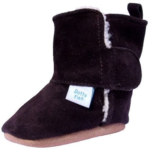 Image of Dotty Fish Soft Suede Boots - Brown - Brown