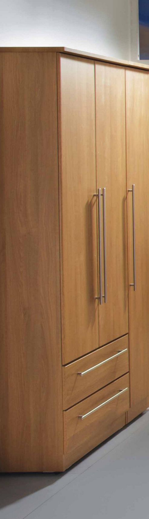 Image of Welcome Furniture Sherwood Tall Wardrobe With 2 Drawer - Maple
