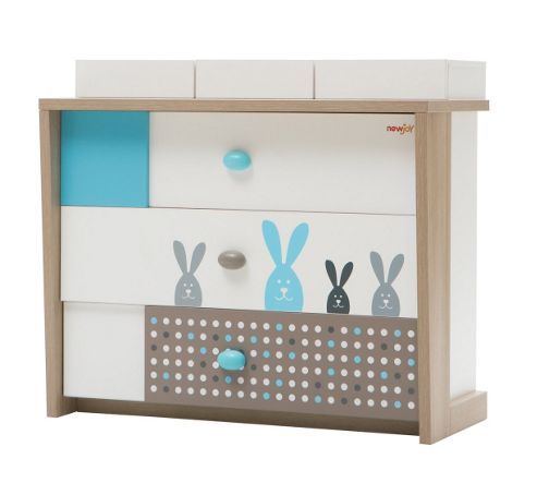 Image of Newjoy Blue Bunny Children S Chest Of Drawers
