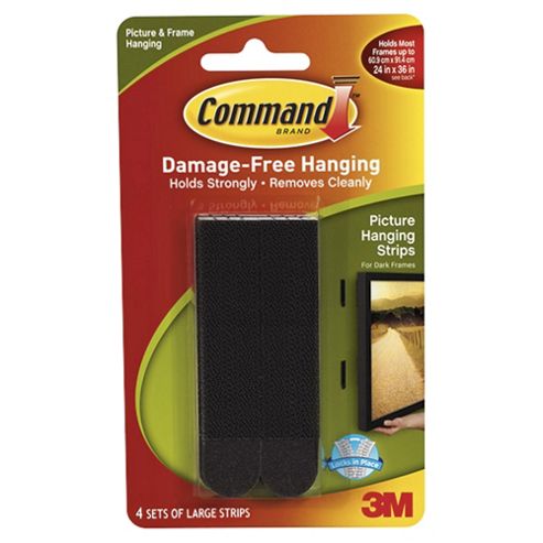 Image of Command Large Picture Strips Black 4pk