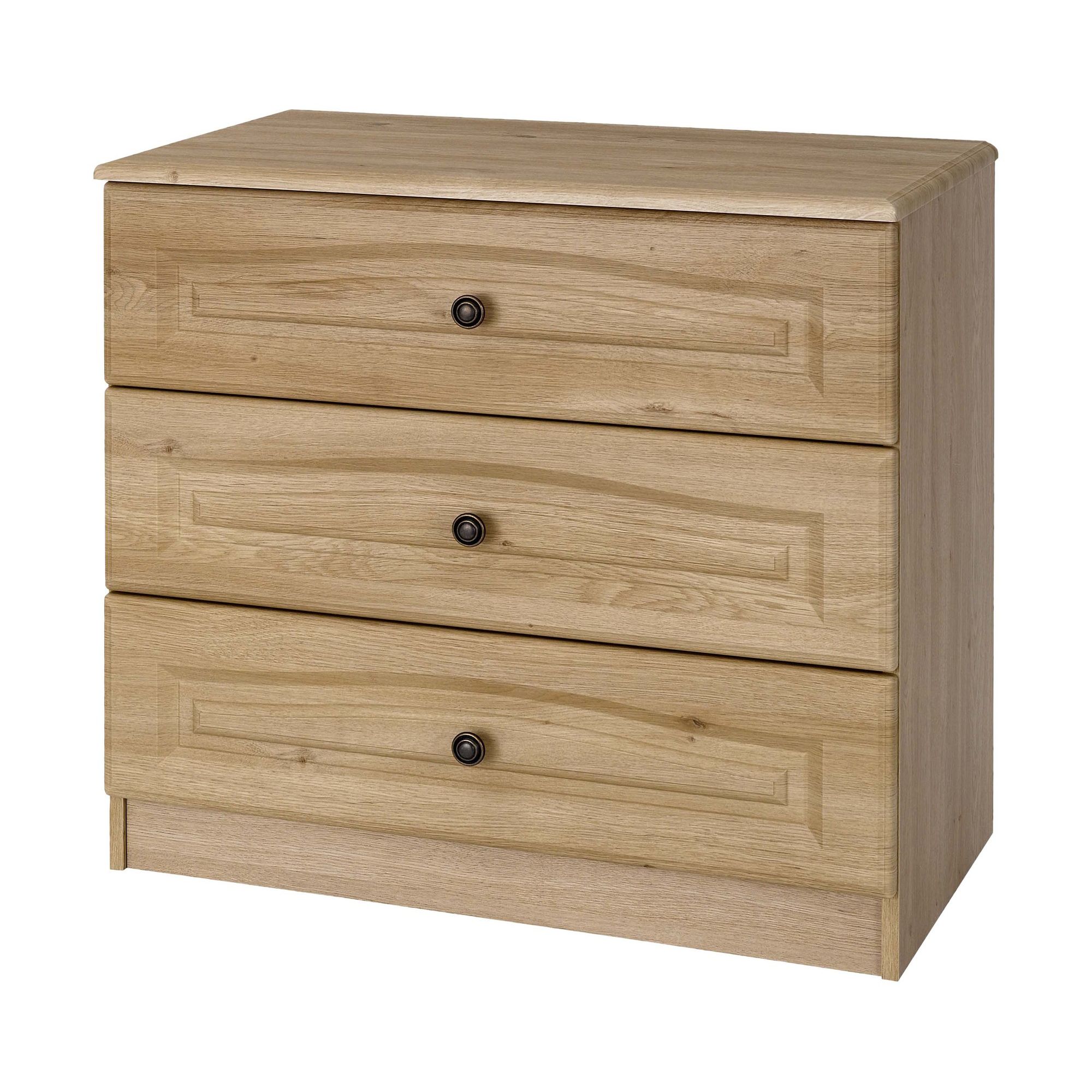 Alto Furniture Visualise Bordeaux Three Drawer Chest in Oak at Tesco Direct