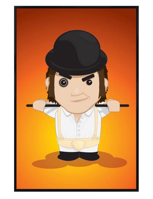 Image of A Clockwork Orange Clockwork Orange Gloss Black Framed Cartoon Alex Poster