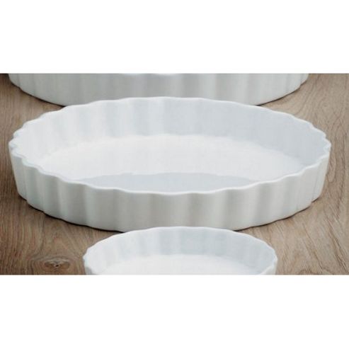 Image of White Porcelain Flan Dish, 24cm