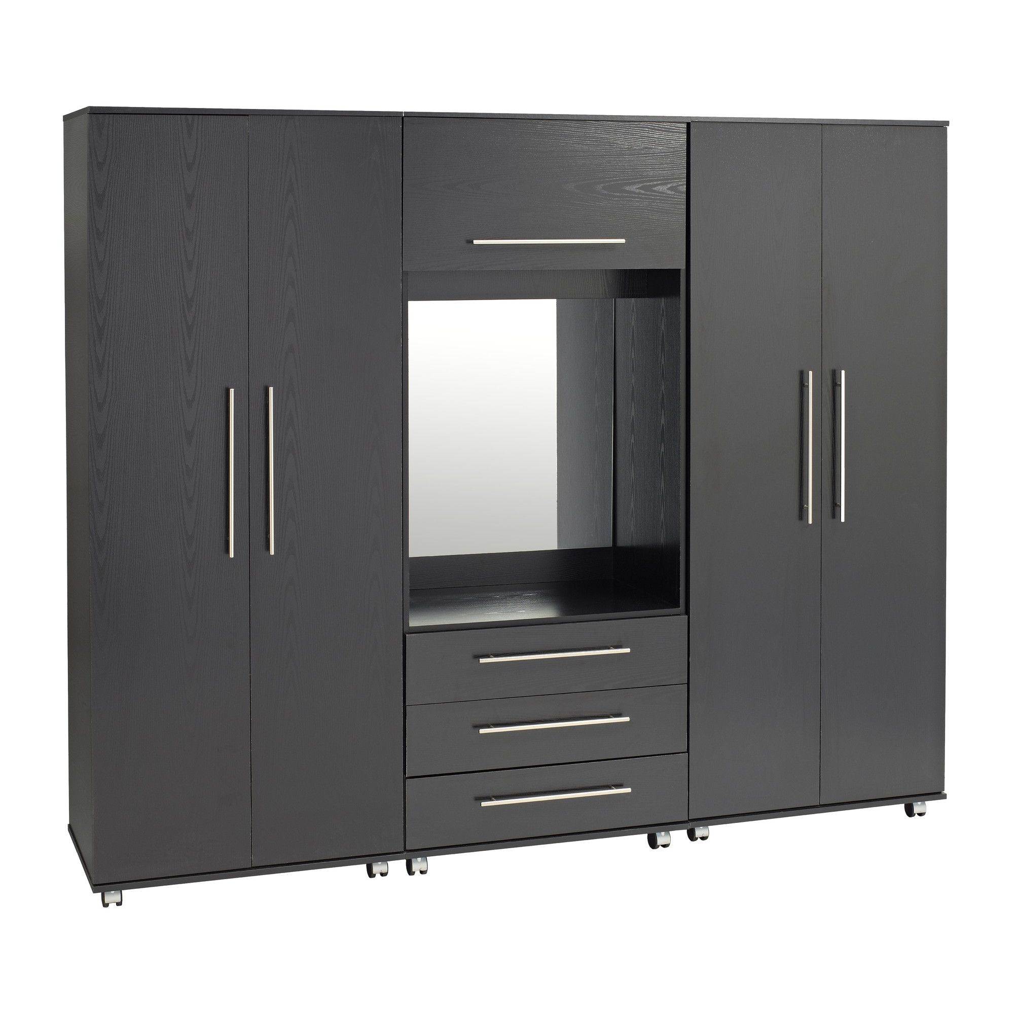 Ideal Furniture Bobby Fitment Wardrobe - Black at Tesco Direct