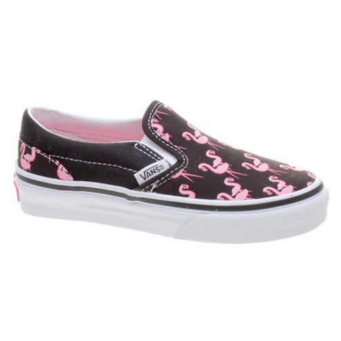 Vans Classic Slip On (Pink Flamingos) BlackNeon Pink Kids Shoe