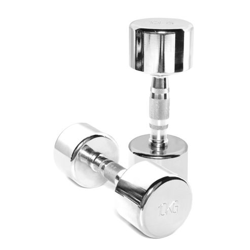 Image of Body Power Ergo Chrome Dumbbells - 10kg (x2)