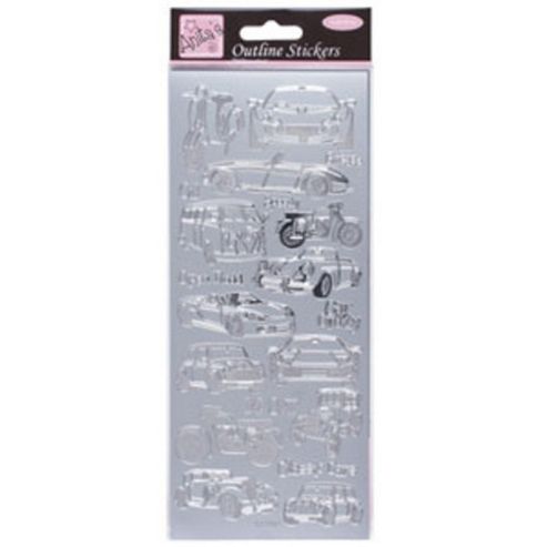 Image of Outline Stickers Car Collection Silver
