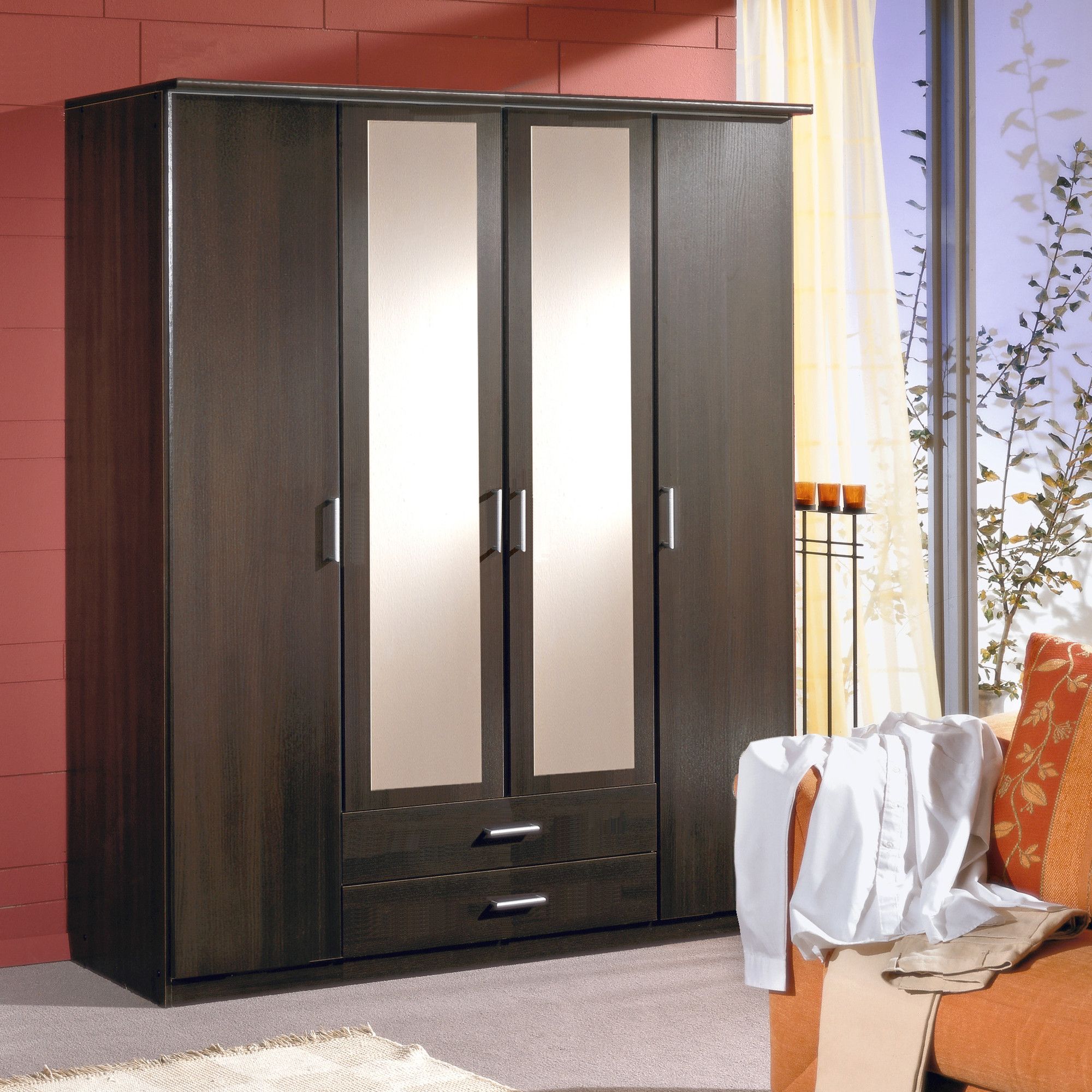 Amos Mann furniture Venice 4 Door 2 Drawer Wardrobe - Wenge at Tescos Direct