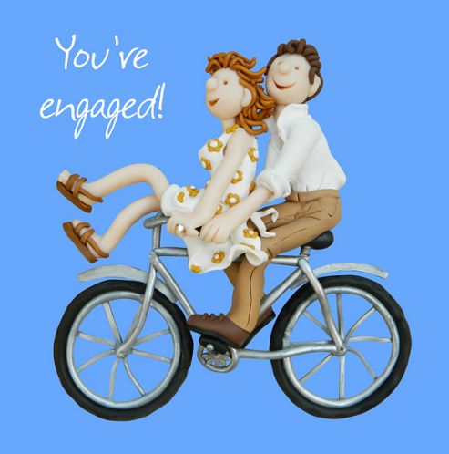 Image of Holy Mackerel Engagement Bicycle Greetings Card