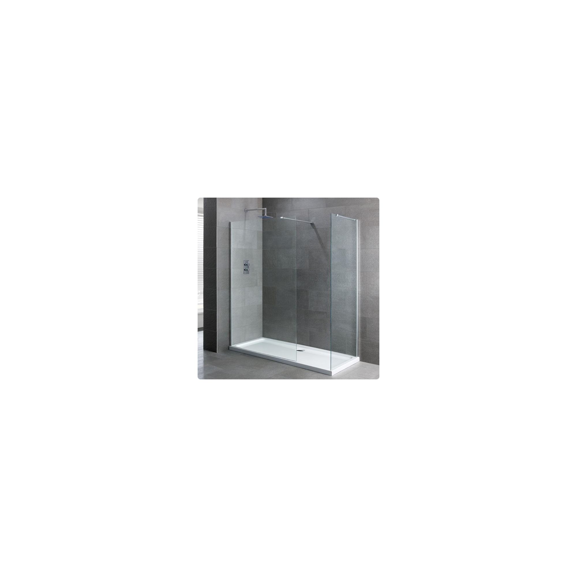 Duchy Select Silver Walk-In Shower Enclosure 1500mm x 760mm, Standard Tray, 6mm Glass at Tescos Direct