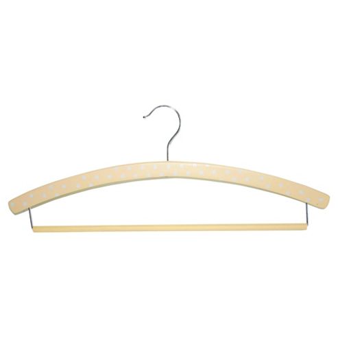 Image of Spotty Wooden Coat Hangers, Blue Spots, Pack Of 3