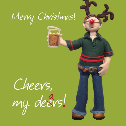 Image of Holy Mackerel Merry Christmas. Cheers My Deers. Greetings Card