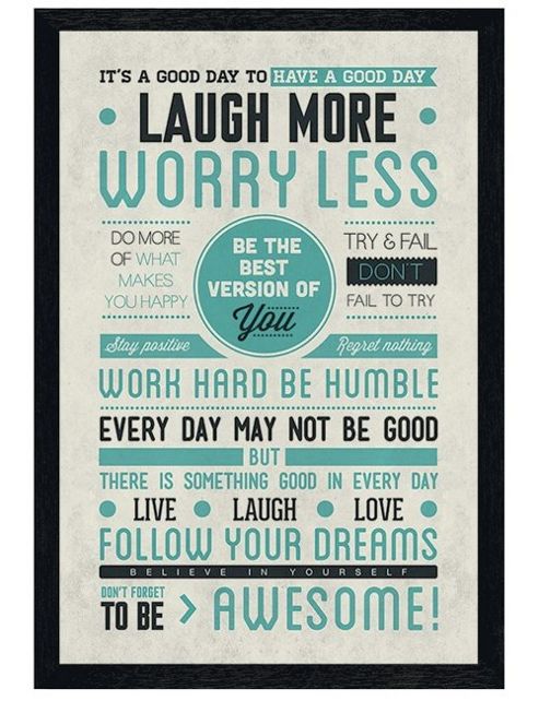 Image of Black Wooden Framed Be Awesome! Poster