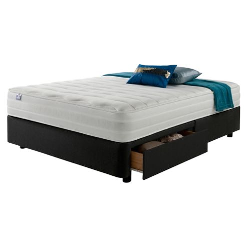 Image of Silentnight Mirapocket 1200 Ortho Memory 2 Drawer King Divan Charcoal No Headboard