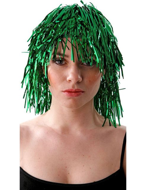 Image of Green Tinsel Wig