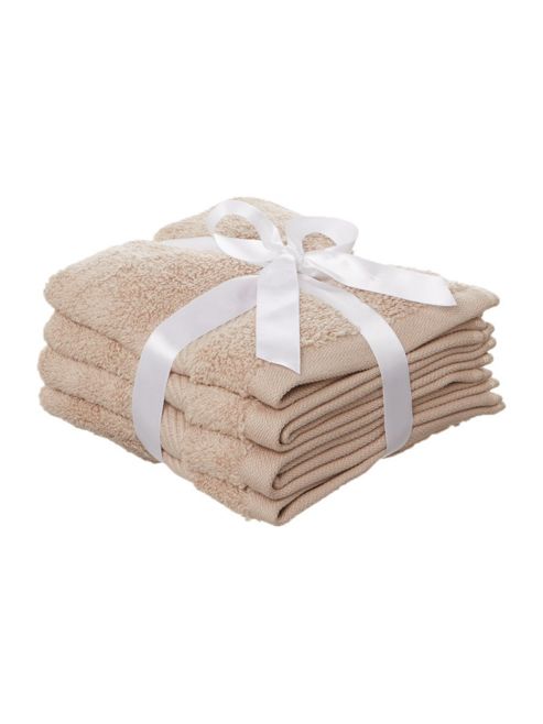 Image of Hotel Collection Zero Twist Face Cloth Set Of 4 In Brown