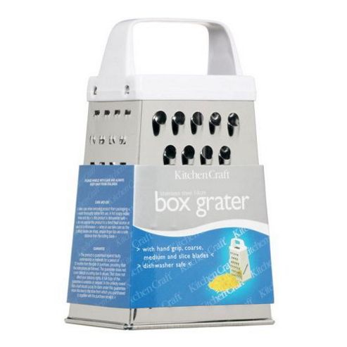 Image of "kitchen Craft Stainless Steel Four Sided Box Grater 14cm, Sleeved"