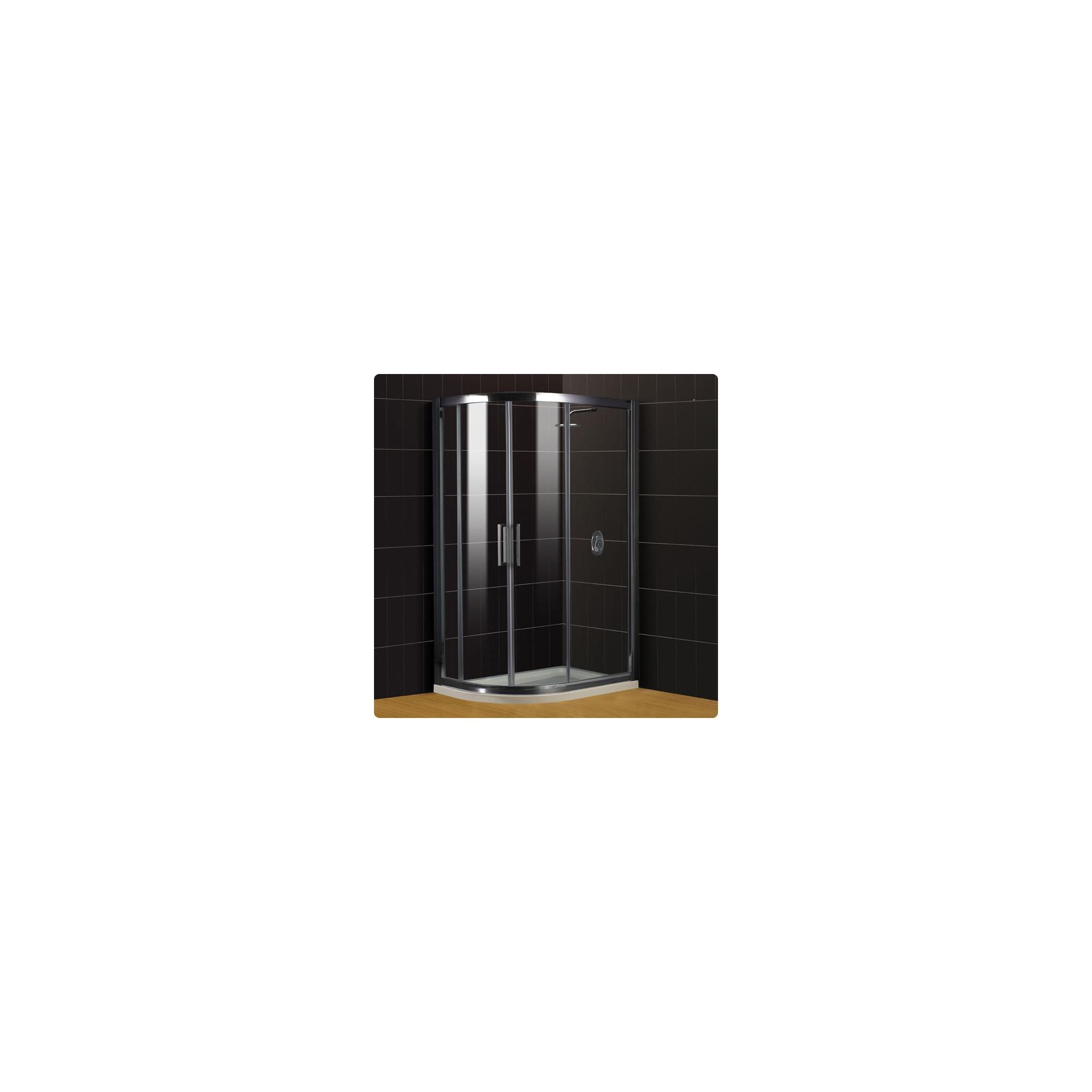 Duchy Supreme Silver Offset Quadrant Shower Enclosure (Complete with Tray) 1000mm x 760mm, 8mm Glass at Tesco Direct