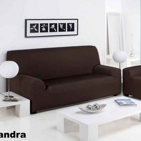 Image of Elainer Home Living Sandra 3 Seater Sofa Cover - Chocolate