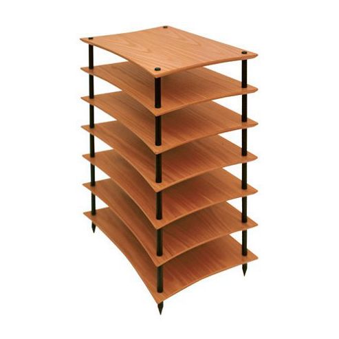 Image of Quadraspire Q4evo 7 Shelf Hi-fi Stand In Oak