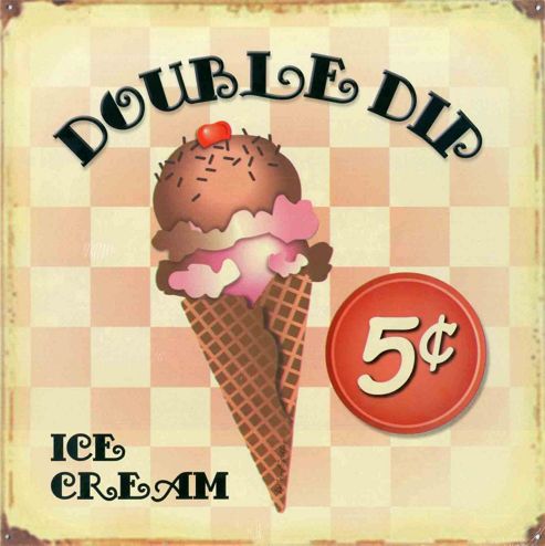 Image of Ice Cream Double Dip Tin Sign