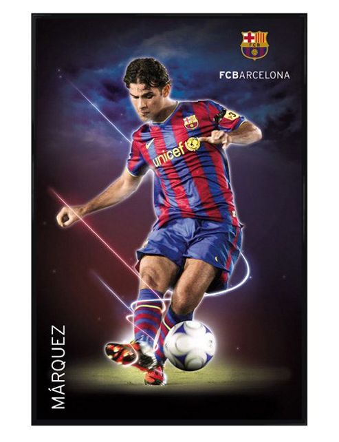 Image of Barcelona Football Club Gloss Black Framed Rafael Marquez Alvarez Bfc Poster
