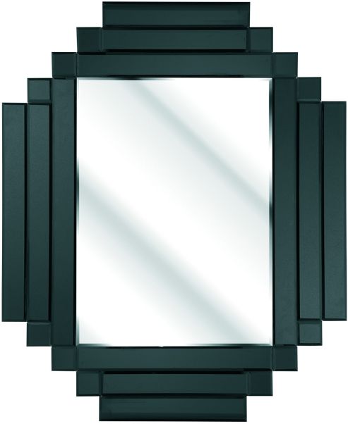 Image of D & J Simons Art Deco Bevelled Mirror - Black