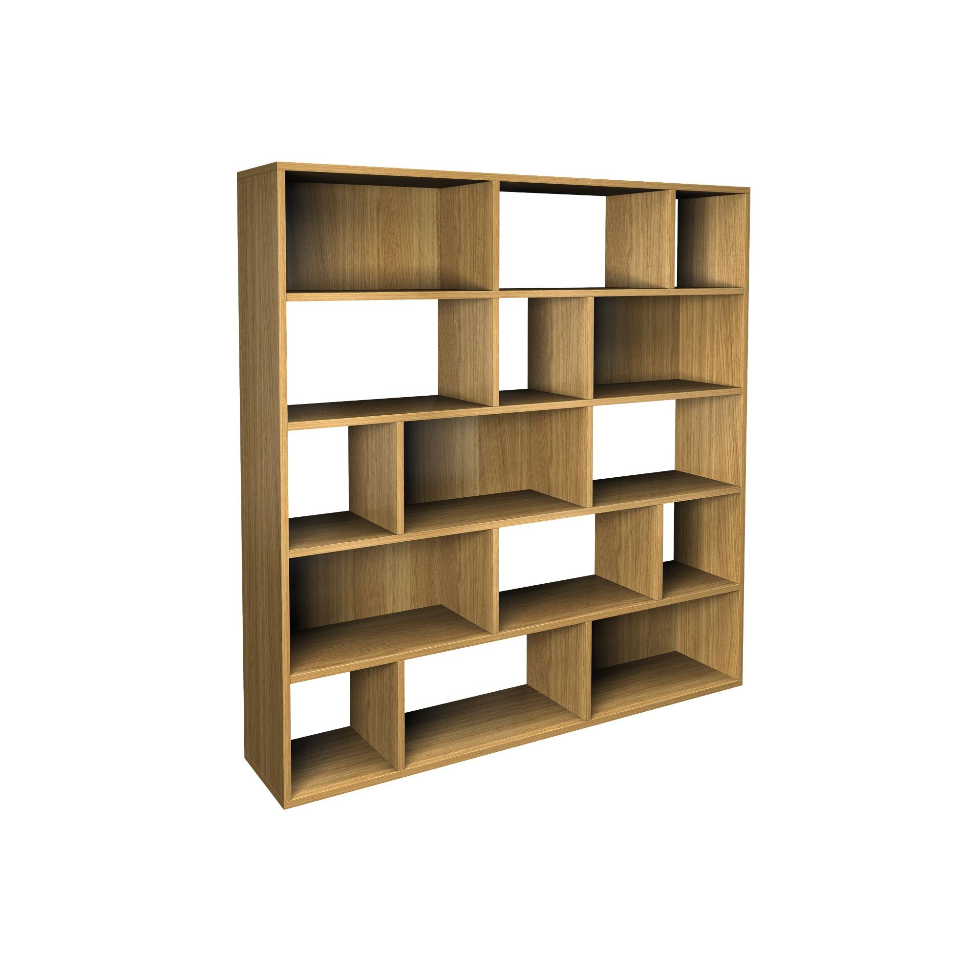 Urbane Designs Hadlee Contemporary Oak Livingroom Large Asymmetric Bookcase at Tesco Direct