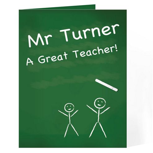 Image of Personalised Teachers Pet Chalk Board Card