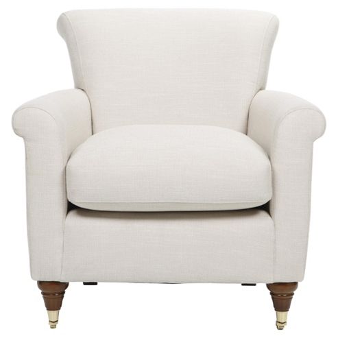 Image of Pemberley Armchair Linen Effect Ecru