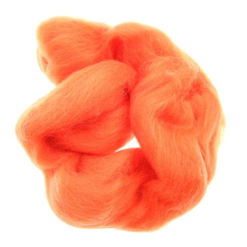 Image of Dhf-r37 Bright Orange 20g Falkland Wool Tops