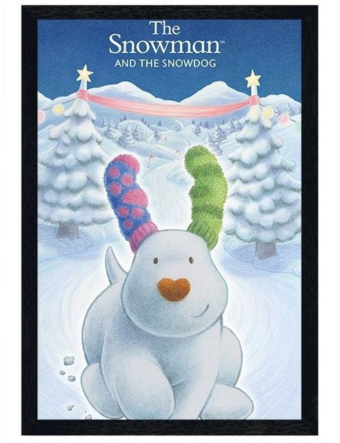 Image of Black Wooden Framed The Snowman & The Snowdog Poster