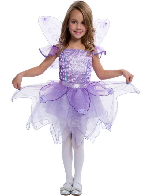 Image of Child Purple Fairy Fancy Dress Costume