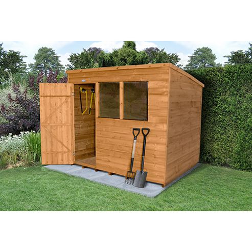  8x6 Overlap Dip Treated Pent Shed from our Wooden Sheds range - Tesco