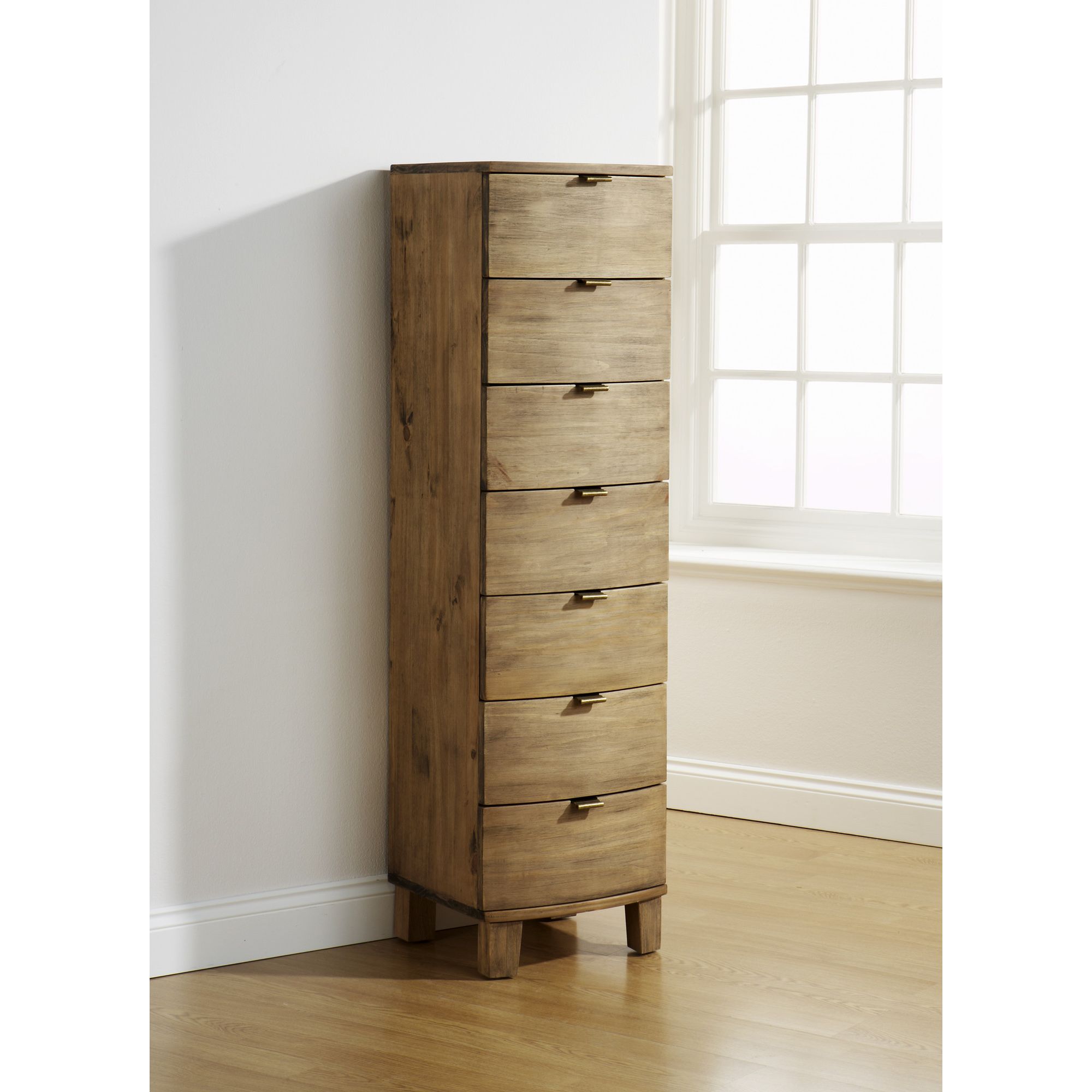 Elements Bow Curved 6 Drawer Tallboy at Tesco Direct