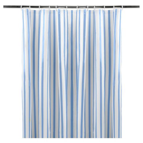 Image of Tesco Basic Shower Curtain, Blue