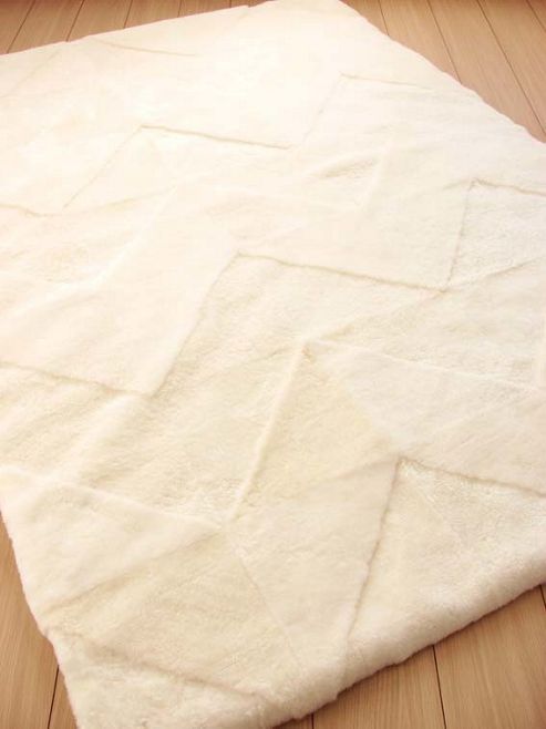 Image of Bowron Sheepskin Shortwool Design Vintage 42 White Rug - 350cm H X 250cm W X 1cm D